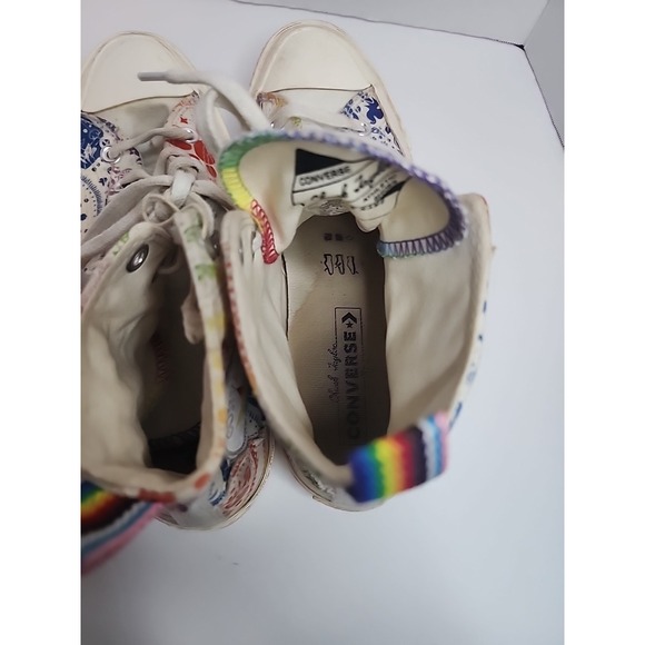 Converse Chuck 70 Hi Top Unity Pride Shoes W:Size 8 M: Size 6 Paisley Patchwork - Picture 10 of 13